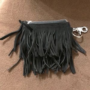 PURSE- PAIGE suede coin purse with fringe new